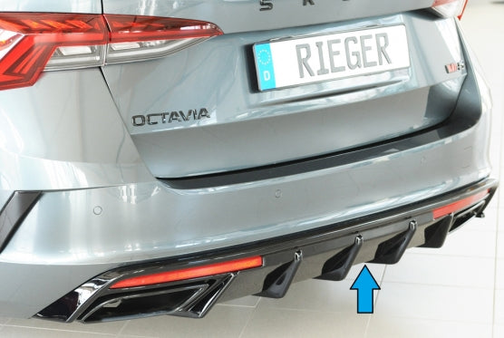 Rieger Skoda NX Octavia RS Rear Diffuser - Glossy Black