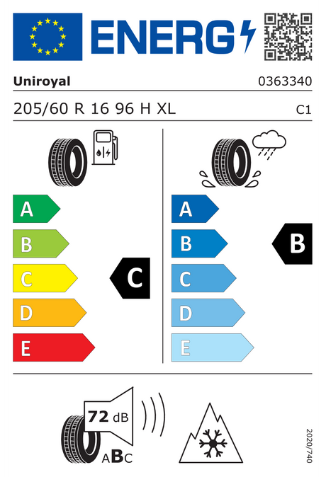 Tyers Uniroyal WinterExpert 205/60R16 96H XL EVc