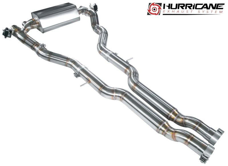 Hurricane 3.5" exhaust system ECE with black 114mm tips for BMW M4 G82 480hp
