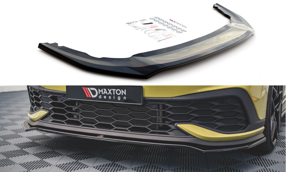 MAXTON Cup Spoilerlippe Front Ansatz V.3 für VW Golf GTI Clubsport Mk8 schwarz Hochglanz