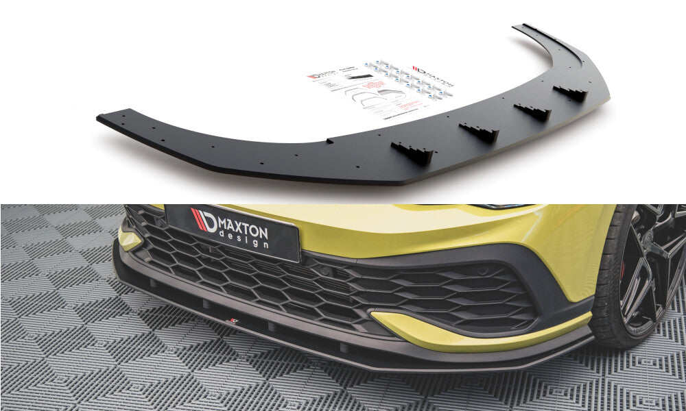 MAXTON Street Pro Cup front spoiler lip for VW Golf 8 GTI Clubsport BLACK